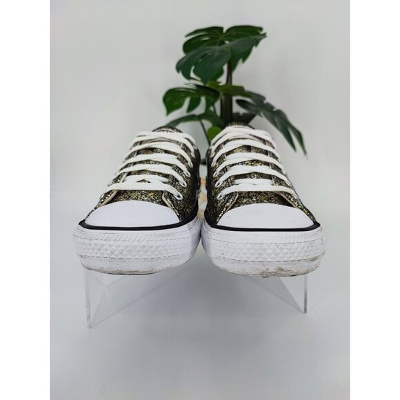 Converse Juniors Metallic Black/Silver Sparkle Casual Shoes Size 5.5 US - Picture 2 of 8